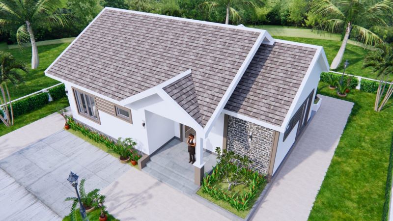 Picture of Adorable Bungalow House with Stones Wall Cladding