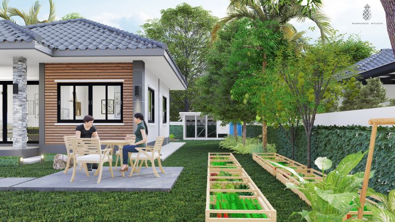 Picture of Contemporary One-Level House Plan with Brimming Landscape
