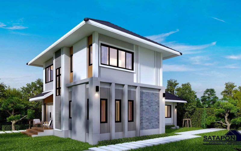 Picture Contemporary Two Storey House in a Tropical Setting