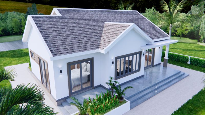 Picture of Adorable Bungalow House with Stones Wall Cladding