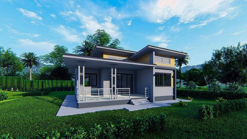 Picture of Contemporary Style House Concept with Gorgeous Balcony
