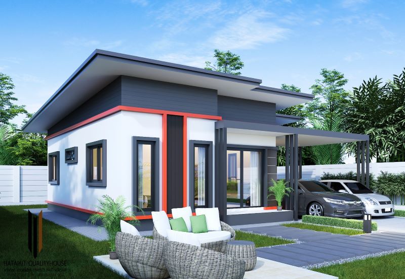 Picture of Contemporary One-Level House Design with Three Bedrooms