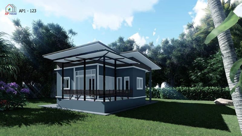 Picture of Dynamic Single Level House in Greyish Blue Shade