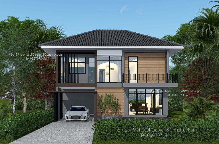 Picture of Two-Story House Plan with Large Glass Panels
