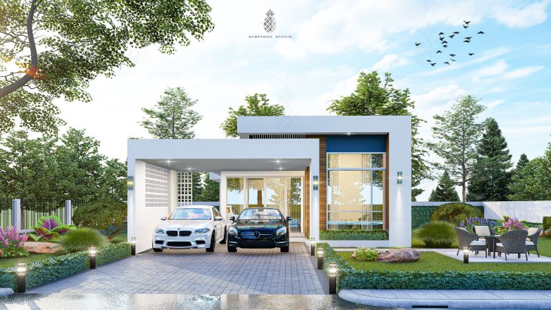 Picture of One-Storey Residential House Plan in a Narrow Lot