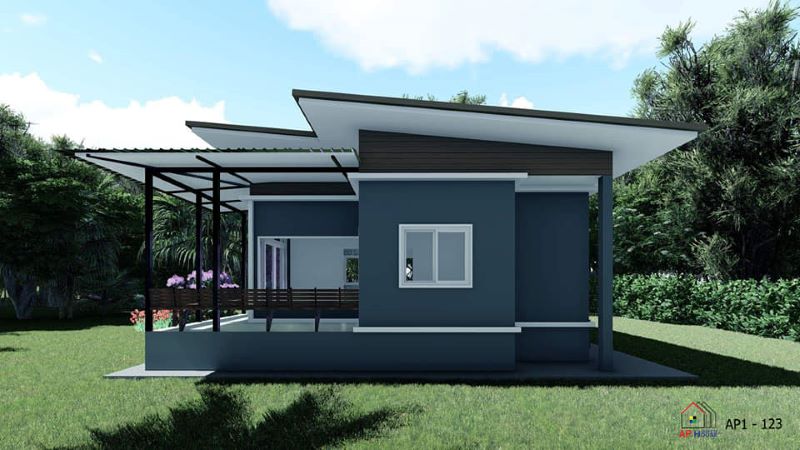 Picture of Dynamic Single Level House in Greyish Blue Shade