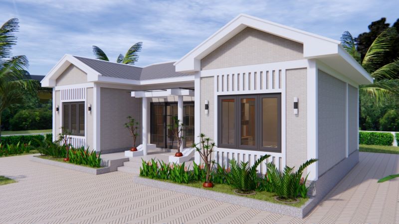 Picture of Modern Architectural House Design with Symmetrical Layout