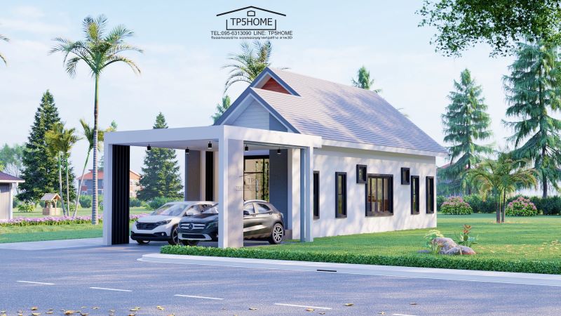 Picture of Contemporary Family Home with High-Pitched Gable Roof
