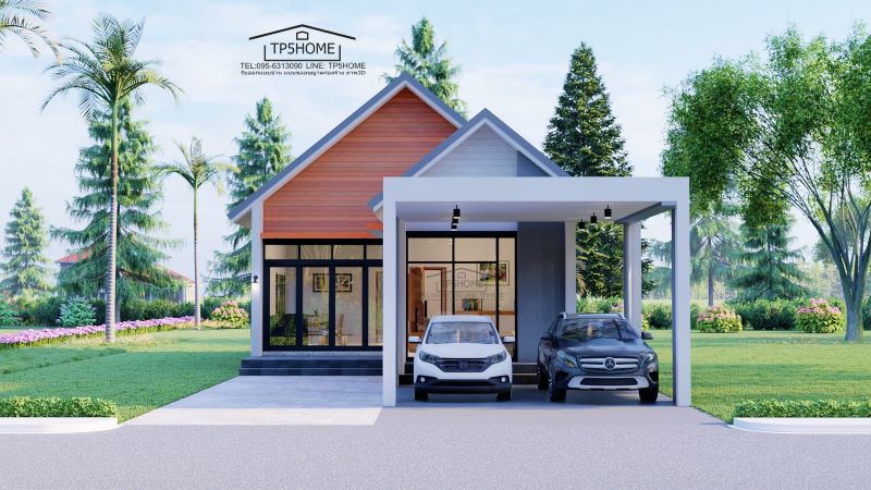 Picture of Contemporary Family Home with High-Pitched Gable Roof