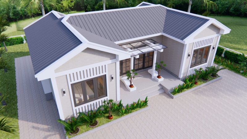 Picture of Modern Architectural House Design with Symmetrical Layout