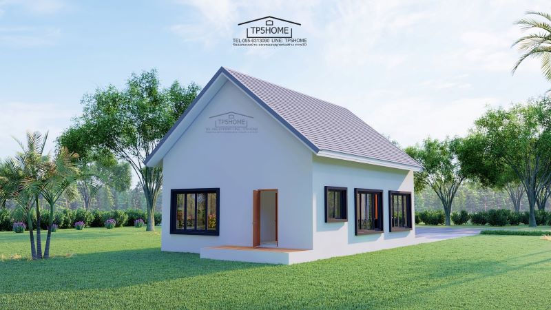 Picture of Contemporary Family Home with High-Pitched Gable Roof