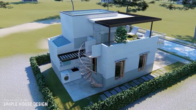 Picture of Modern Mountain Home Plan with a Roof Deck