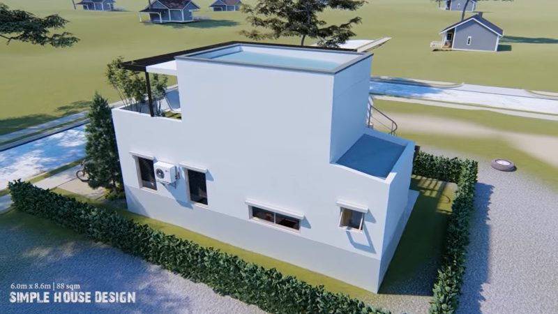 Picture of Modern Mountain Home Plan with a Roof Deck