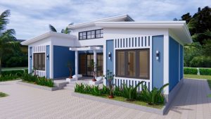 Picture of Contemporary Prairie-Style House with Symmetrical Concept