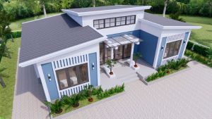 Picture of Contemporary Prairie-Style House with Symmetrical Concept