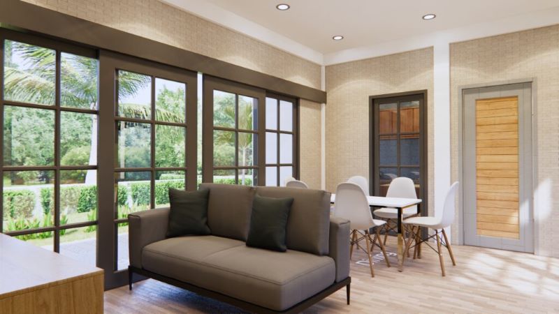 Picture of Contemporary Prairie-Style House with Symmetrical Concept