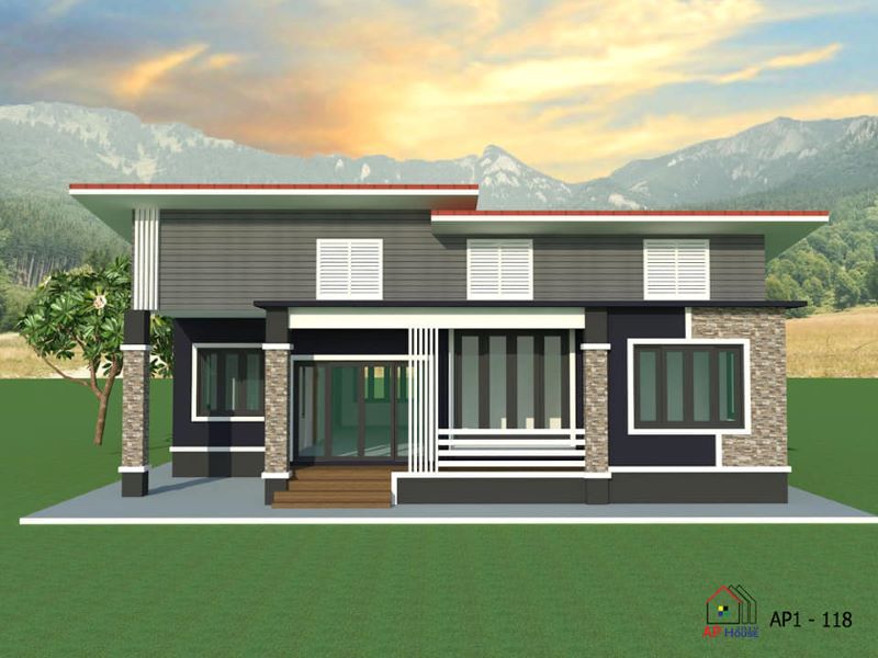 Picture of Contemporary Prairie Ranch Home with Veneer Stones