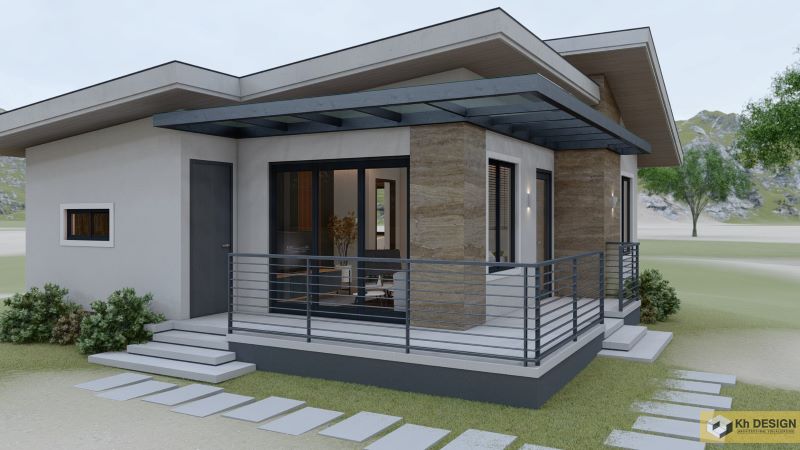 Picture of Mountain Modern House Plan with Marble Clad Walls 