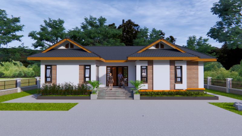 Picture of Deluxe Contemporary Home Design with Well-Designed Hip Roof