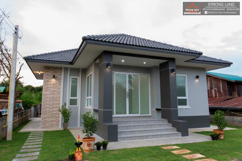 Picture of Stylish Modern One-Storey House Plan with Stone Elements