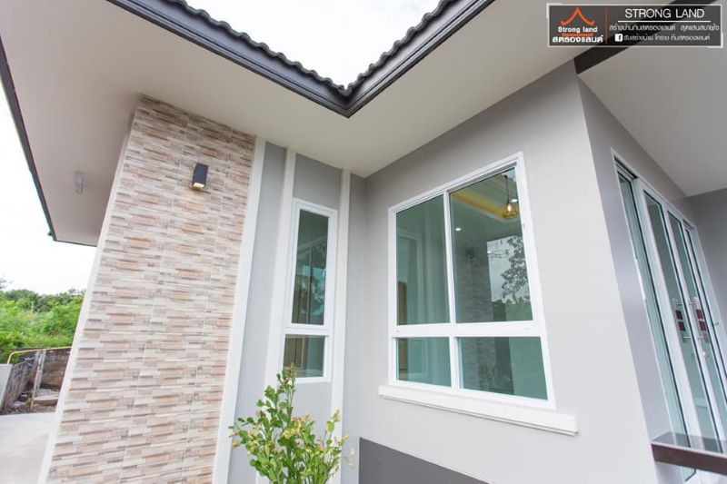 Picture of Stylish Modern One-Storey House Plan with Stone Elements