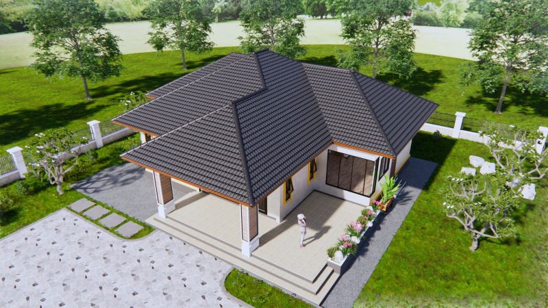 Picture of Modern-Style Family Home with Well-Designed Hip Roof