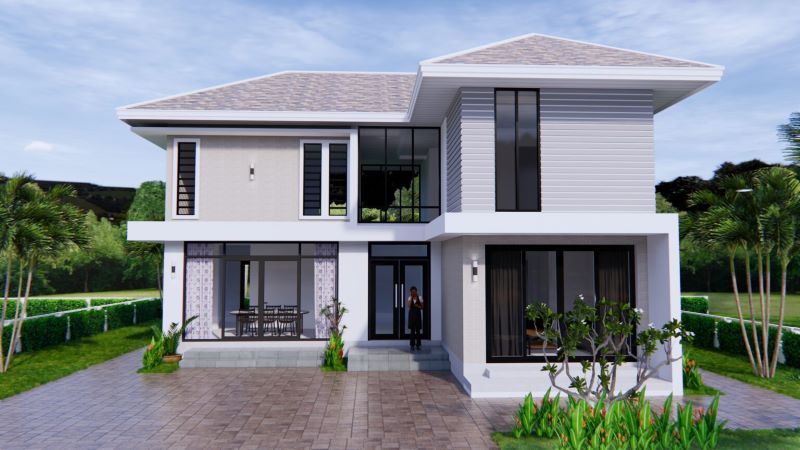 Picture of Magnificent Contemporary Home Plan in a Classy White Tone