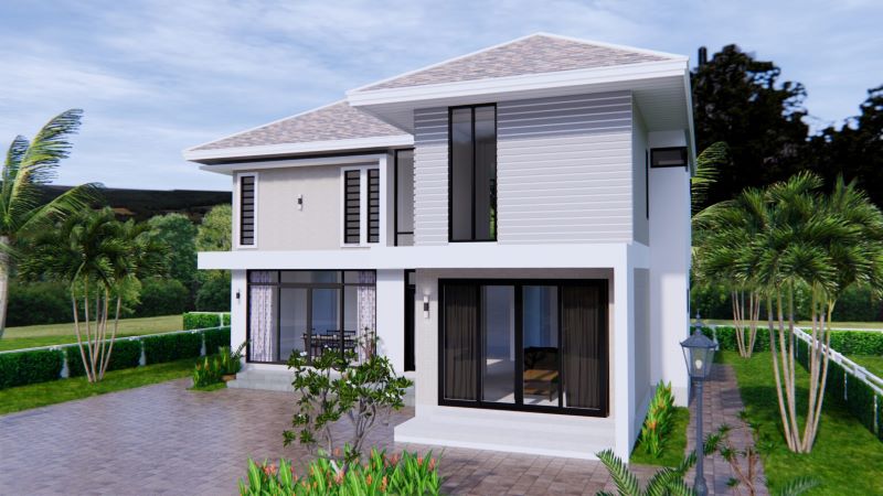 Picture of Magnificent Contemporary Home Plan in a Classy White Tone