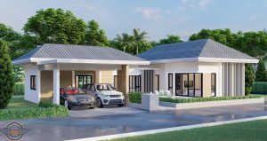 Picture of Splendid Contemporary House Design with Brimming Garden Lawn 