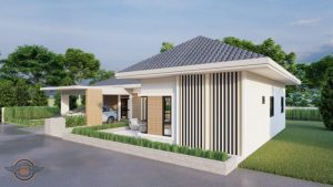 Picture of Splendid Contemporary House Design with Brimming Garden Lawn 