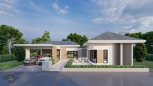 Picture of Splendid Contemporary House Design with Brimming Garden Lawn 