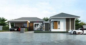 Picture of Contemporary One-Storey Home Design in Expansive Outdoor Space
