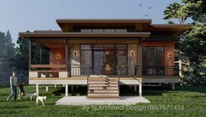 Picture of Single-Level House Design in Stilt Concept