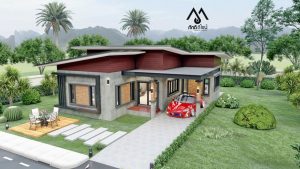 Picture of One-Storey Modern House Plan in a Pleasant Outdoor Space