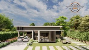 Picture of Contemporary One-Storey Home Design with Covered Verandah