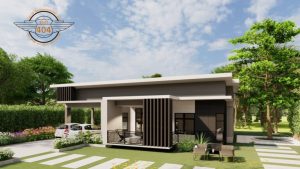 Picture of Contemporary One-Storey Home Design with Covered Verandah
