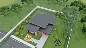 Picture of One-Storey Modern House Plan in a Pleasant Outdoor Space