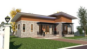 Picture of Simple Modern Family House with Raw Cement Exterior Wall Finish