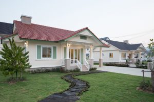 Picture of One-Storey Cottage House with Cross-Gable Roof