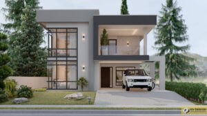 Picture of a Two-Storey Modern House Design with Regal Glass Façade