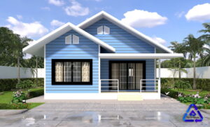 Picture of Modern Family Home Design with High-Pitched Gable Roof