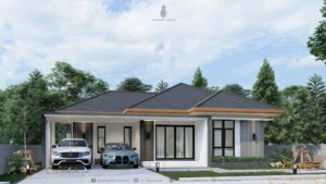 Picture of Elegant Three-Bedroom House Plan with Regal Glass Façade