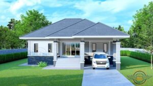 Picture of Exquisite Prairie House Plan with Prominent Hip Roof