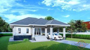 Picture of Exquisite Prairie House Plan with Prominent Hip Roof