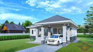 Picture of Exquisite Prairie House Plan with Prominent Hip Roof