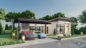 Picture of Charming Modern Two-Bedroom House Design with Skillion Roof