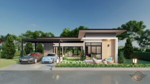 Picture of Charming Modern Two-Bedroom House Design with Skillion Roof