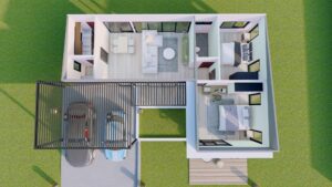 Picture of Charming Modern Two-Bedroom House Design with Skillion Roof